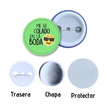 Chapas con alfiler de 37mm - pack 50 uds.