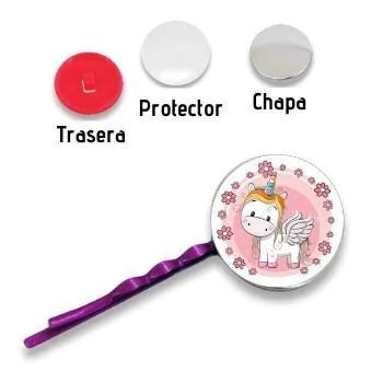 Chapas con horquilla de 25mm - pack 100 uds.